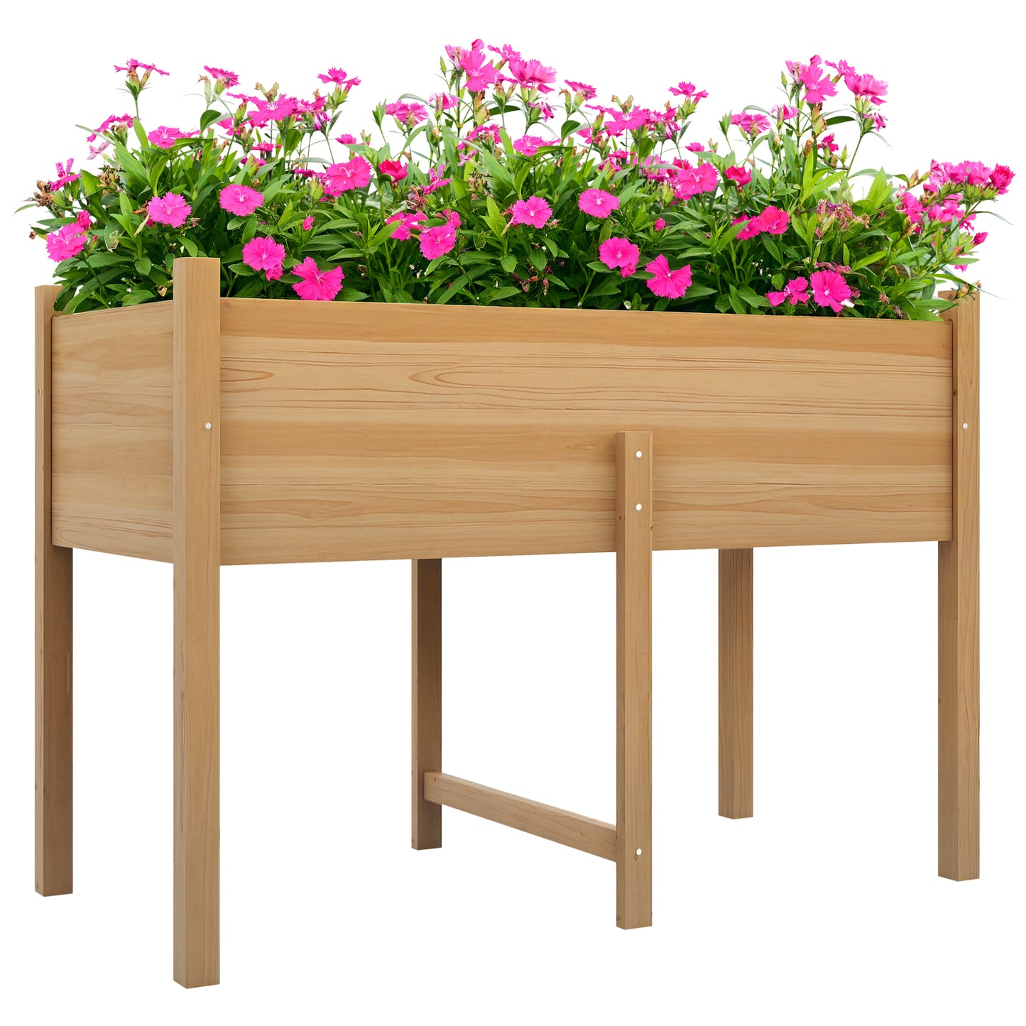 Outsunny Mesa De Cultivo De Madera 115x55x80 Cm Con Tela No Tejida Natural_0