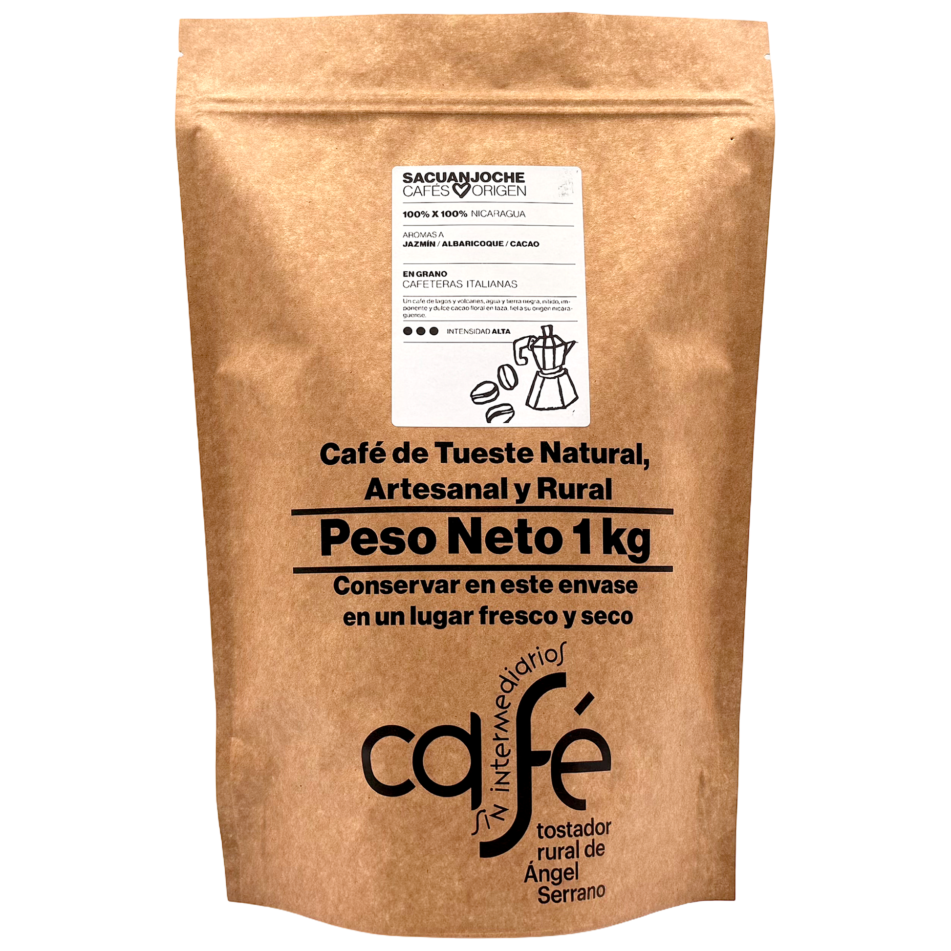 Cafe Sin Intermediarios Café Nicaragua Sacuanjoche En Grano Para Italiana (moka) 1 Kg_0
