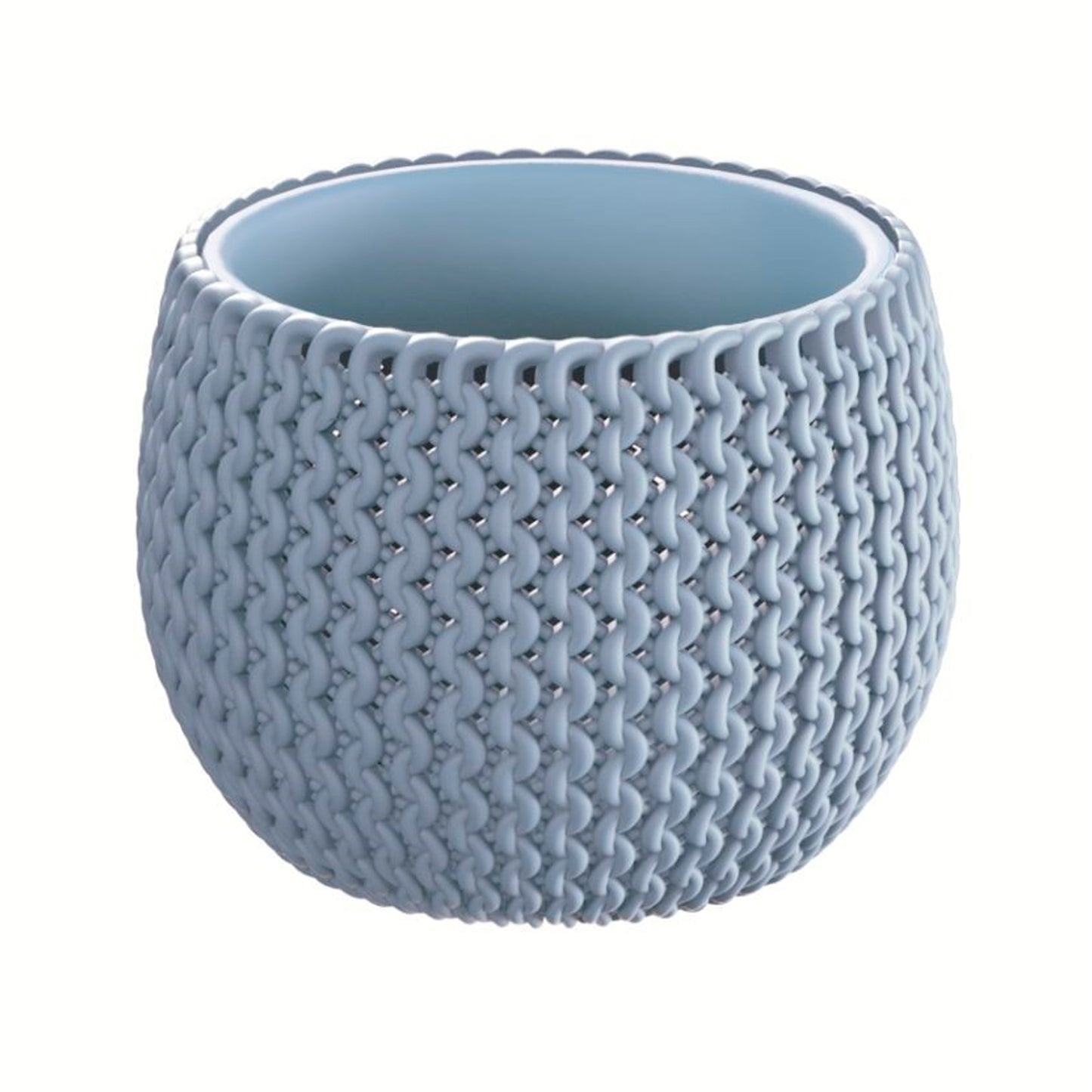 Maceta Redonda Con Deposito Splofy Bowl De Plastico En Color Gris Hielo 47,8 (largo) X 47,8 (ancho) X 30 (altura) Cm_1