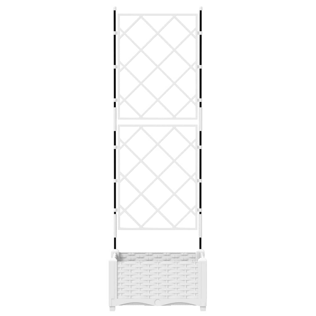 Vidaxl Maceta De Jardín Con Enrejado Blanco 40 X 40 X 125.5 Cm Pp_4