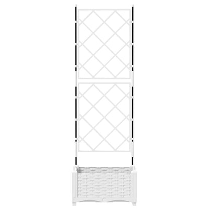 Vidaxl Maceta De Jardín Con Enrejado Blanco 40 X 40 X 125.5 Cm Pp_4