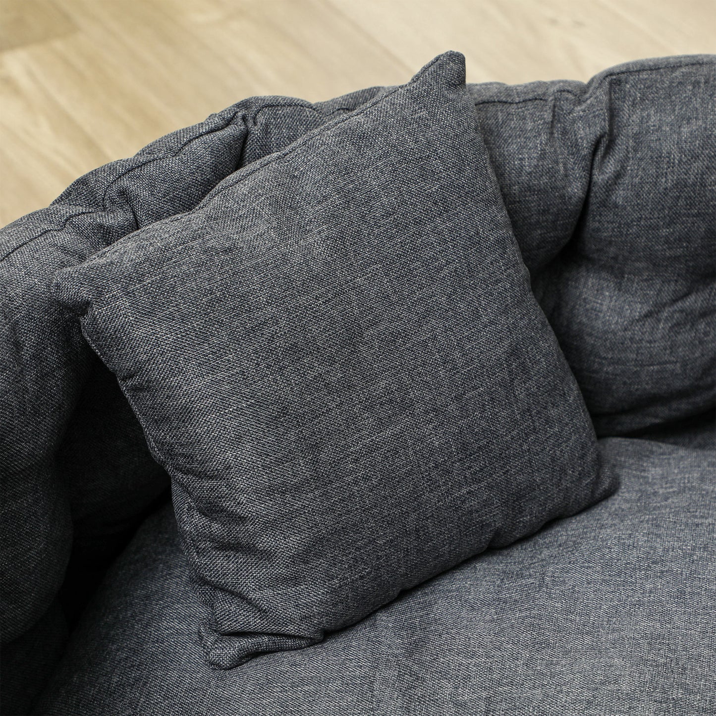 Pawhut Cama Para Perros Pequeños Con 2 Almohadas Antideslizante 70x50x30cm Gris_4