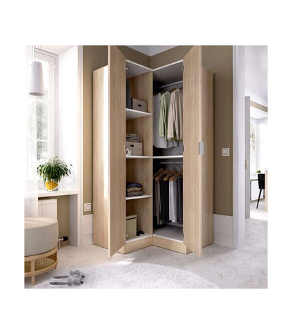 Armario Ropero Rincón Puertas Abatibles Jaén Acabado Natural, 184 Cm(alto)90.5 Cm(ancho)_2