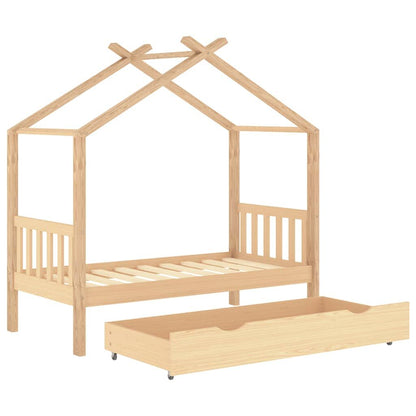 Vidaxl Estructura Cama Infantil Con Cajón Madera Pino Maciza 80x160 Cm_4