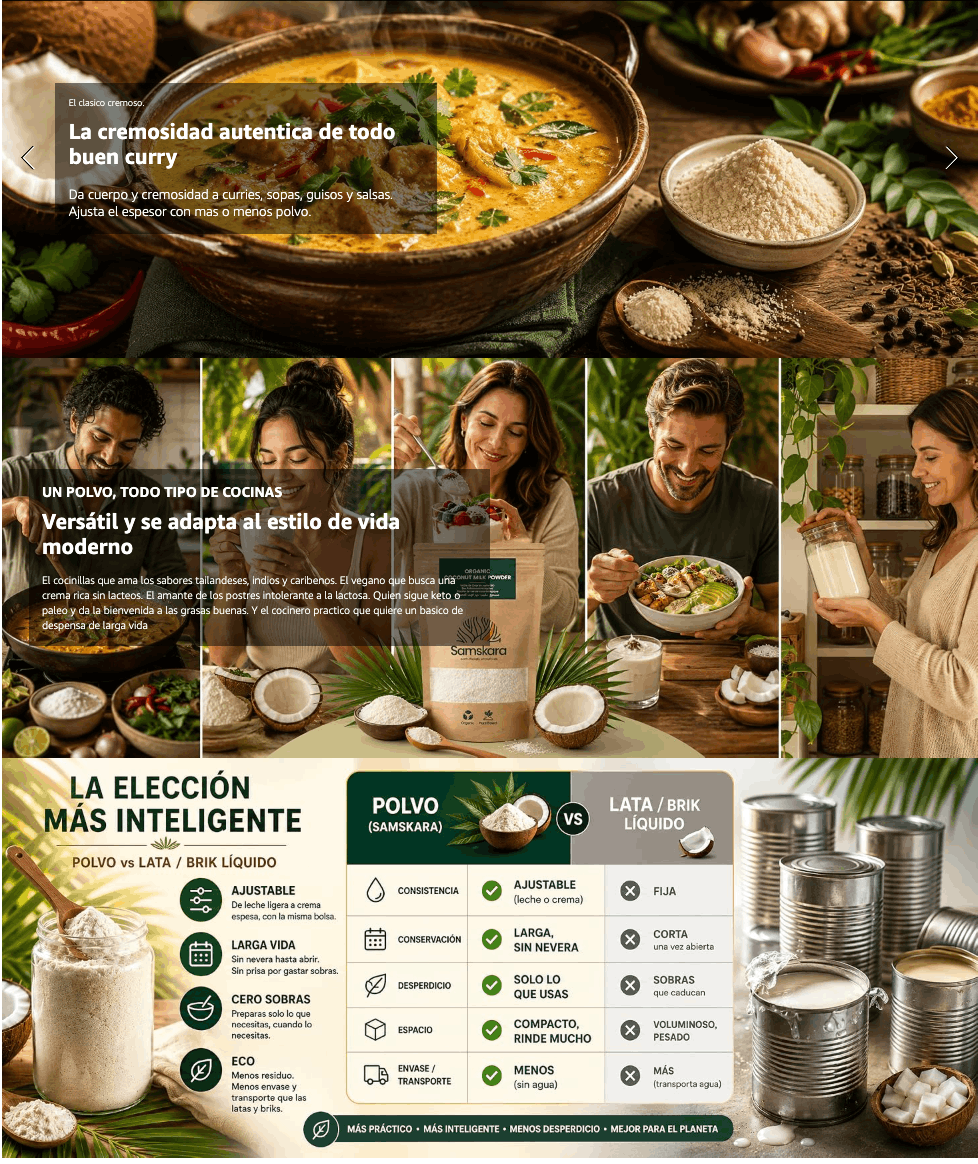 Leche De Coco En Polvo Bio - 2kg | Bebida Vegetal Ecológica Vegana, Sin Lactosa, Sin Azúcares Añadidos, Sin Gluten_5