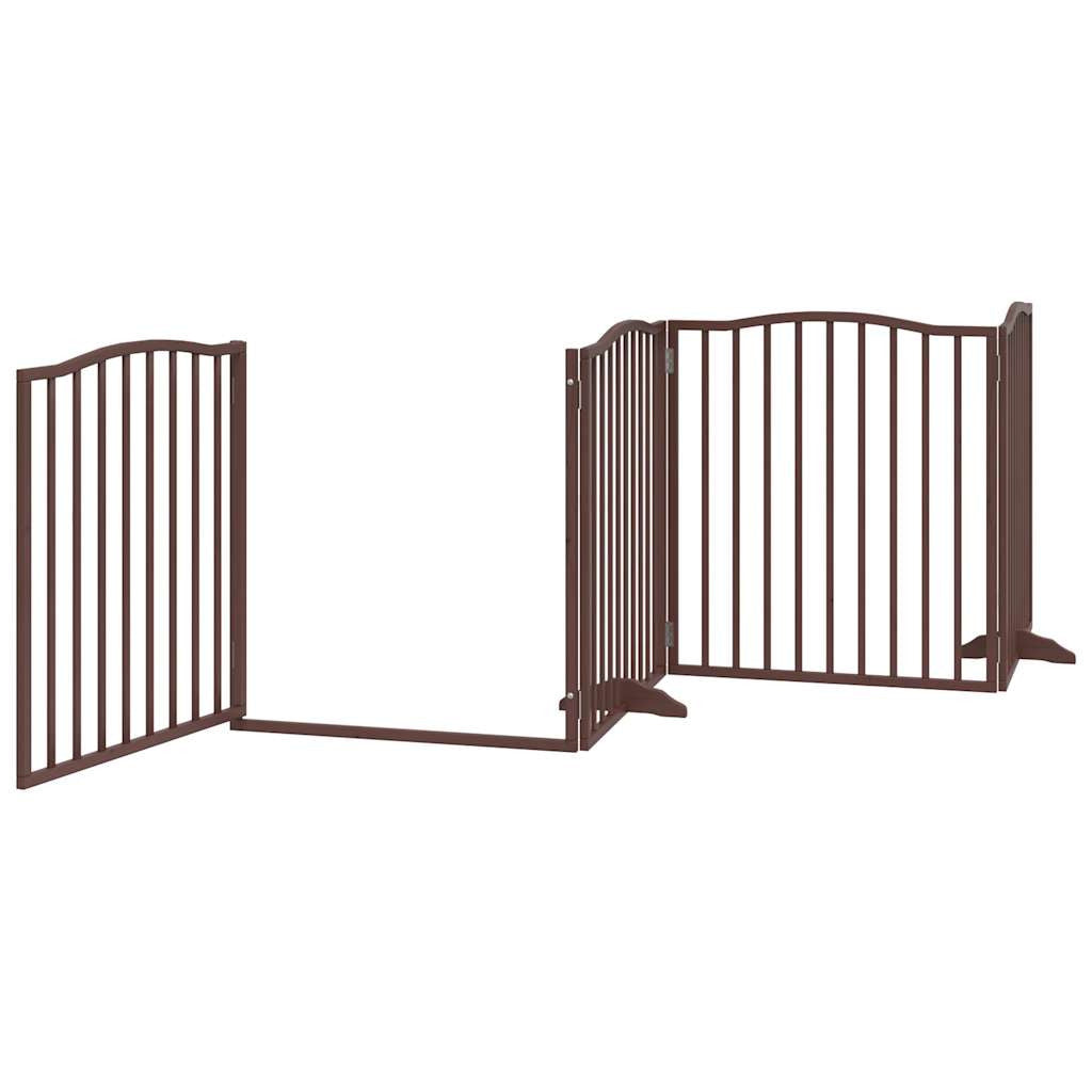 Vidaxl Puerta Para Perros Plegable 4 Paneles Álamo Marrón Roble 320 Cm_3