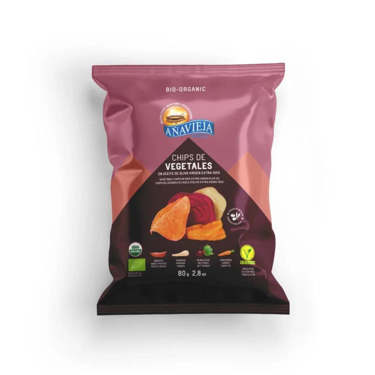 Chips Vegetales en AOVE Añavieja 80 g