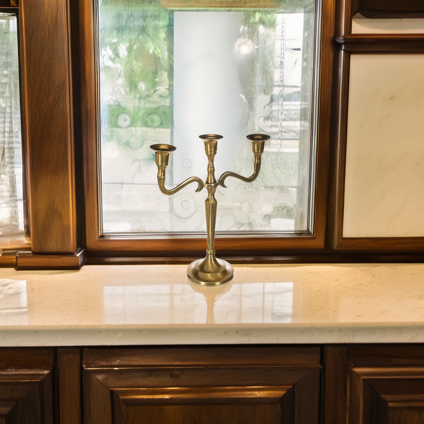 Wellhome Portavelas Metal Dorado 3 Cabezas