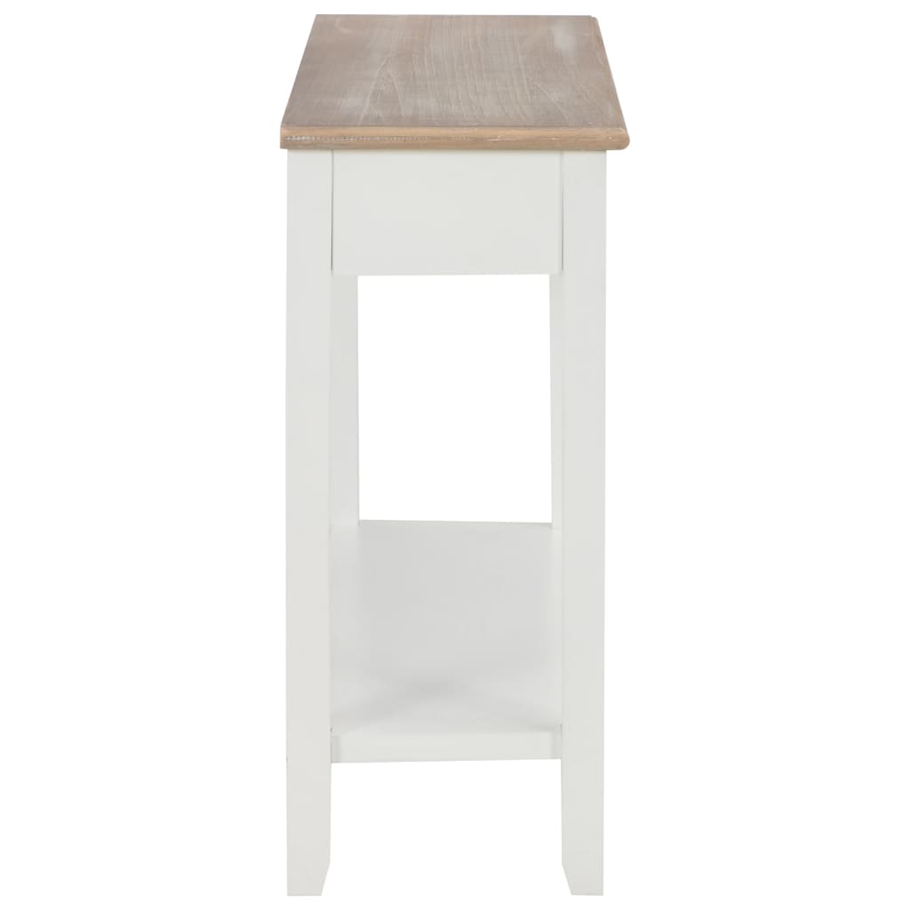 Mesa Consola De Madera Blanco 110x35x80 Cm_3