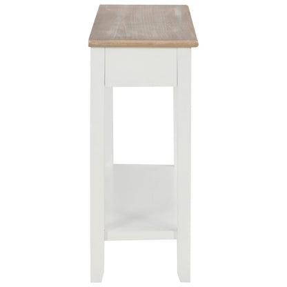 Mesa Consola De Madera Blanco 110x35x80 Cm_3