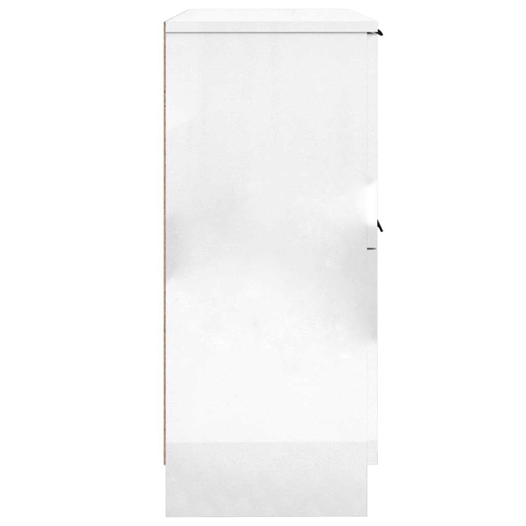 Aparadores 2 Uds Madera Contrachapada Blanco Brillo 30x30x70 Cm / Vetonek_2