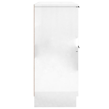 Aparadores 2 Uds Madera Contrachapada Blanco Brillo 30x30x70 Cm / Vetonek_2