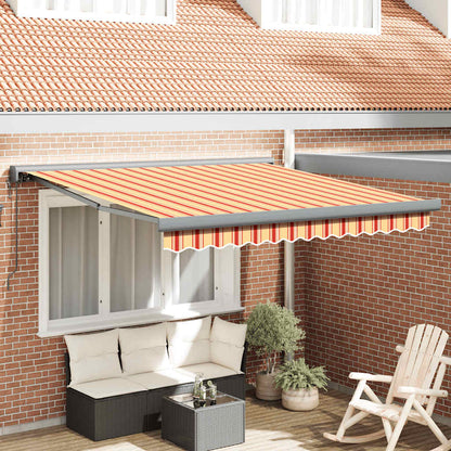 Toldo Retráctil Aluminio Y Tela Amarillo Y Blanco 3,5x2,5 M_1