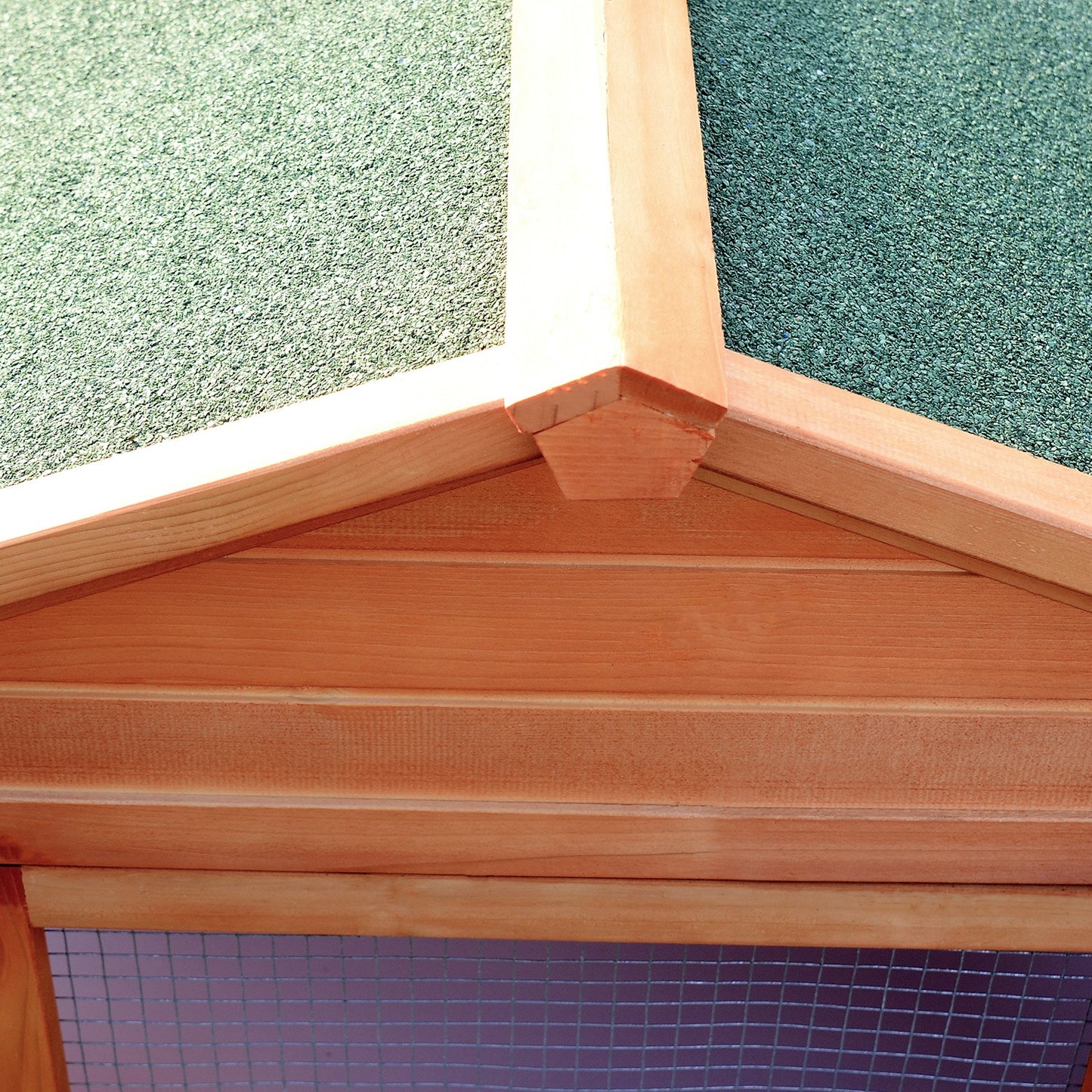 Pawhut Conejera Madera 309x79x86 Cm Para 2-4 Conejos 2 Corral Bandeja Extraíble_4