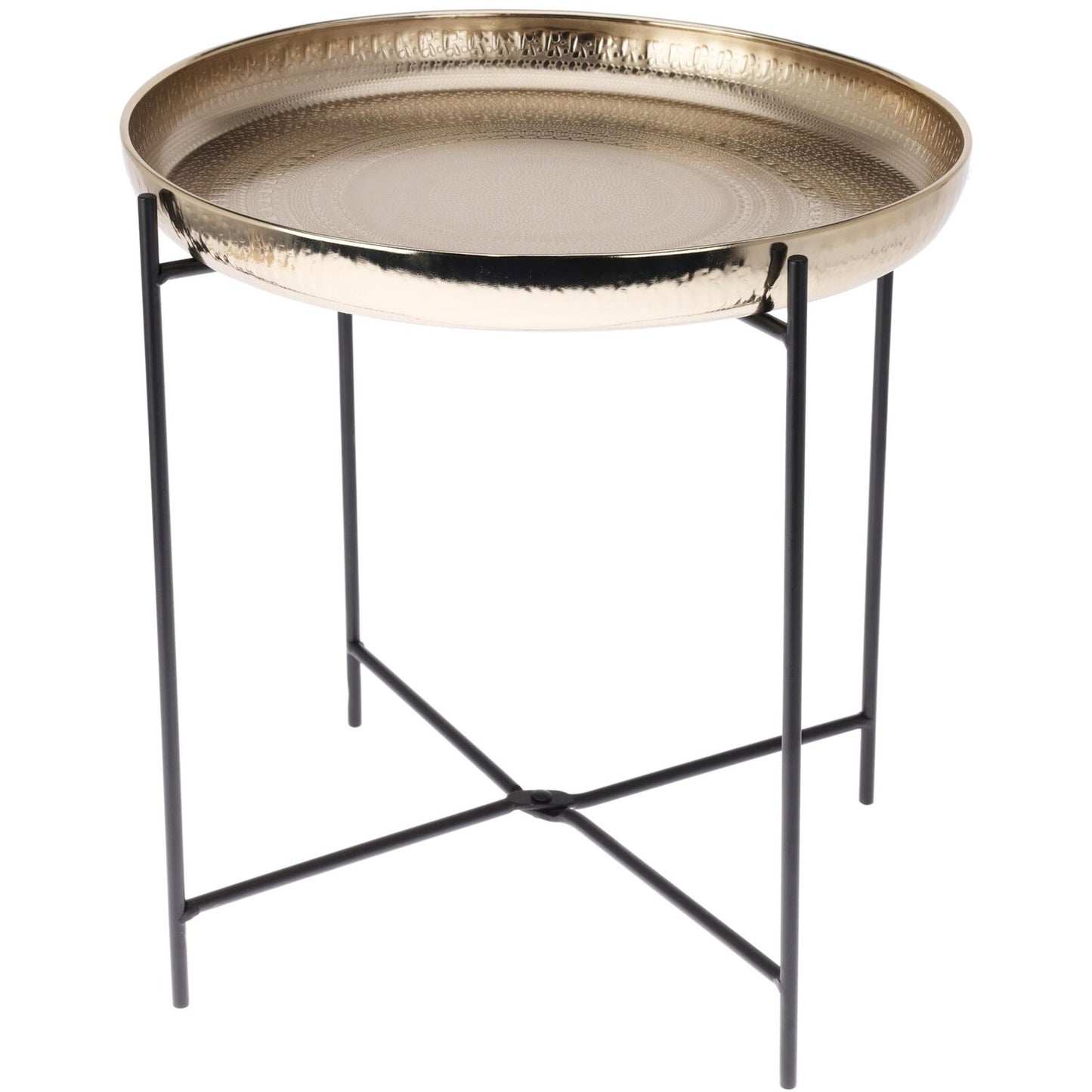 Mesa Auxiliar Redonda Color Oro Ø35x36cm - Well Home_0