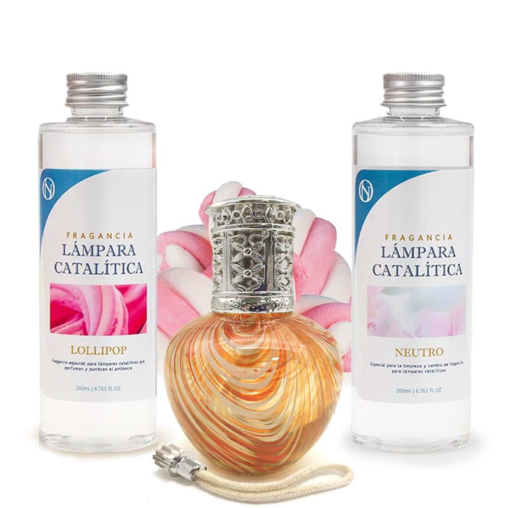 Pack Ahorro Lámpara Catalítica Orange Waves + Fragancia Lollipop 500ml + Limpiador Neutro 200ml + Mecha Repuesto_0