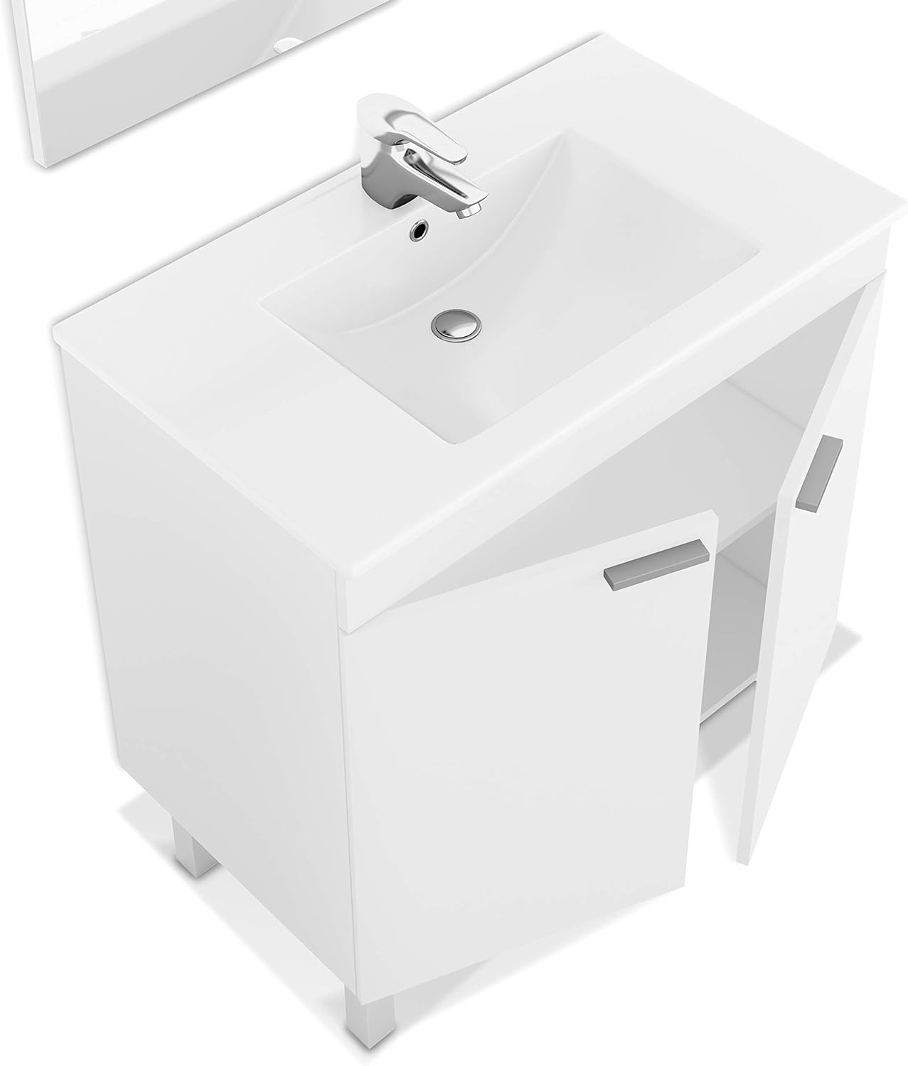 Mueble Lc1-80 De Baño - 2 Puertas + Espejo_2