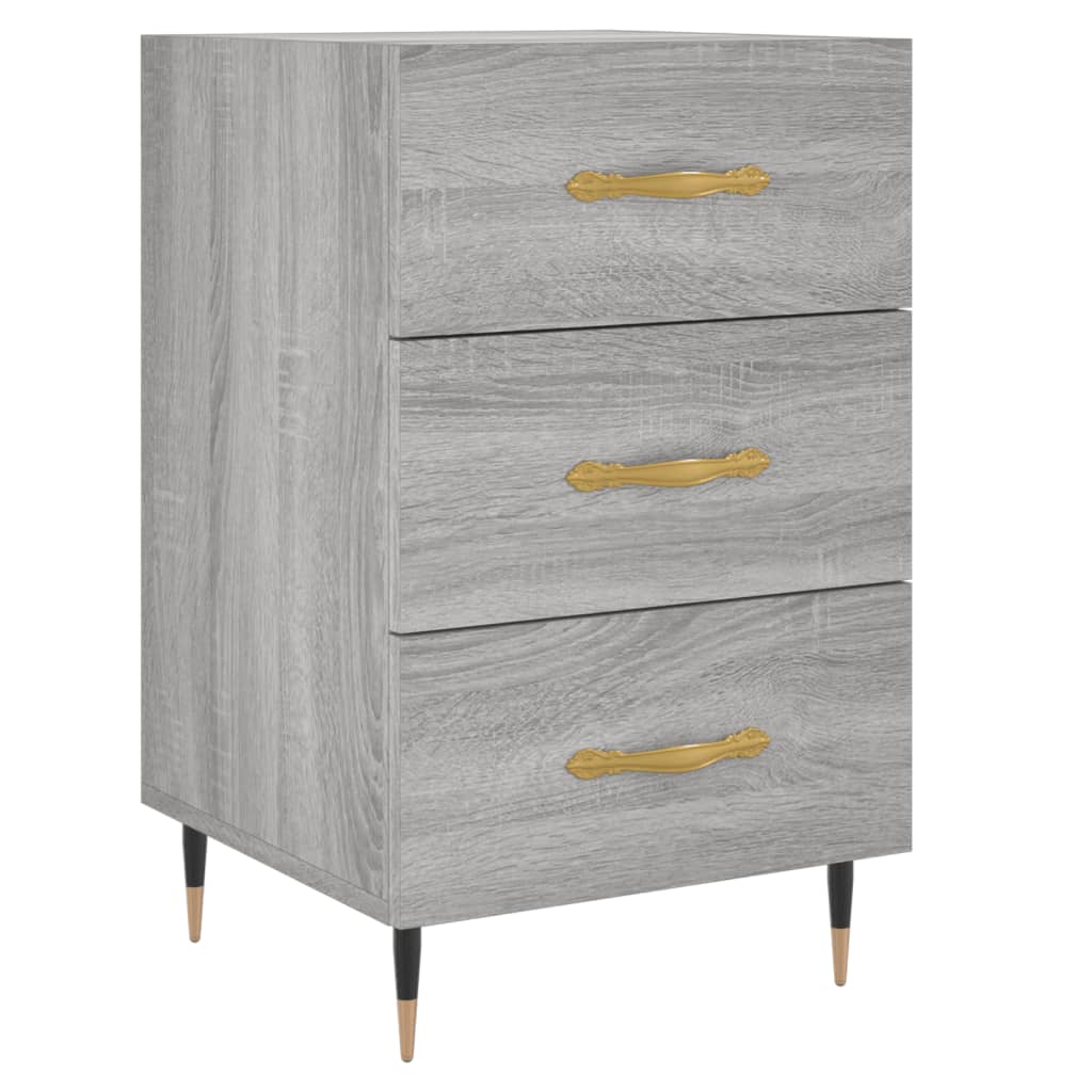 Mesita De Noche Madera De Ingeniería Gris Sonoma 40x40x66 Cm_0