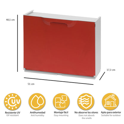 Pack De 2 Zapateros En Polipropileno Color Rojo_1