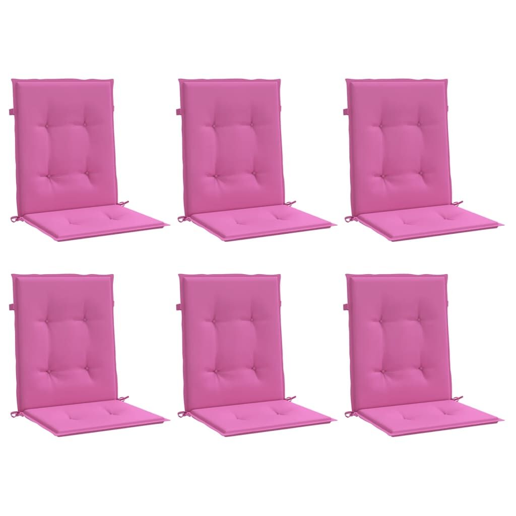 Vidaxl Cojines Para Silla Con Respaldo Bajo 6 Uds Tela Rosa_0
