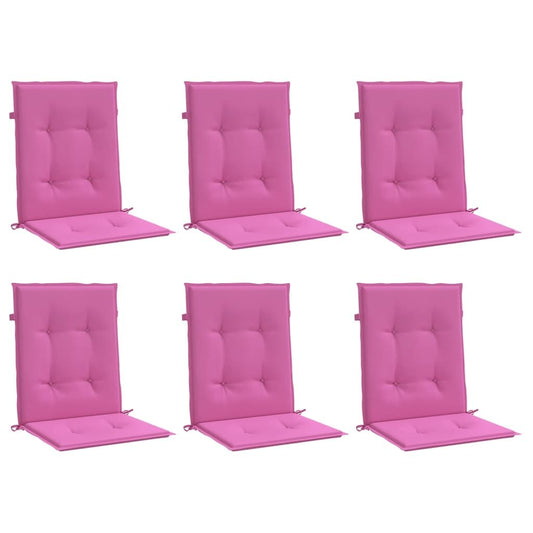 Vidaxl Cojines Para Silla Con Respaldo Bajo 6 Uds Tela Rosa_0