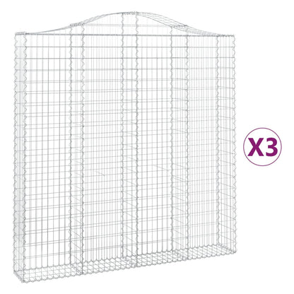 Cestas De Gaviones 3 Uds Forma De Arco Hierro 200x30x200/220 Cm_0