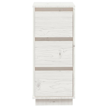 Aparador De Madera Maciza De Pino Blanco 32x34x75 Cm / Vetonek_0