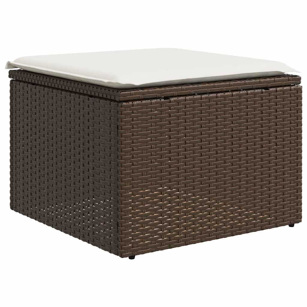 Set Sofás Jardín Y Cojines 2 Pzas Ratán Sintético Acacia Marrón / Vetonek_0