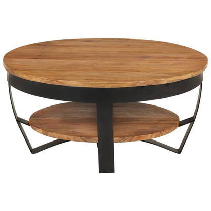 Mesa De Centro De Madera Maciza De Acacia 65x65x32 Cm_0