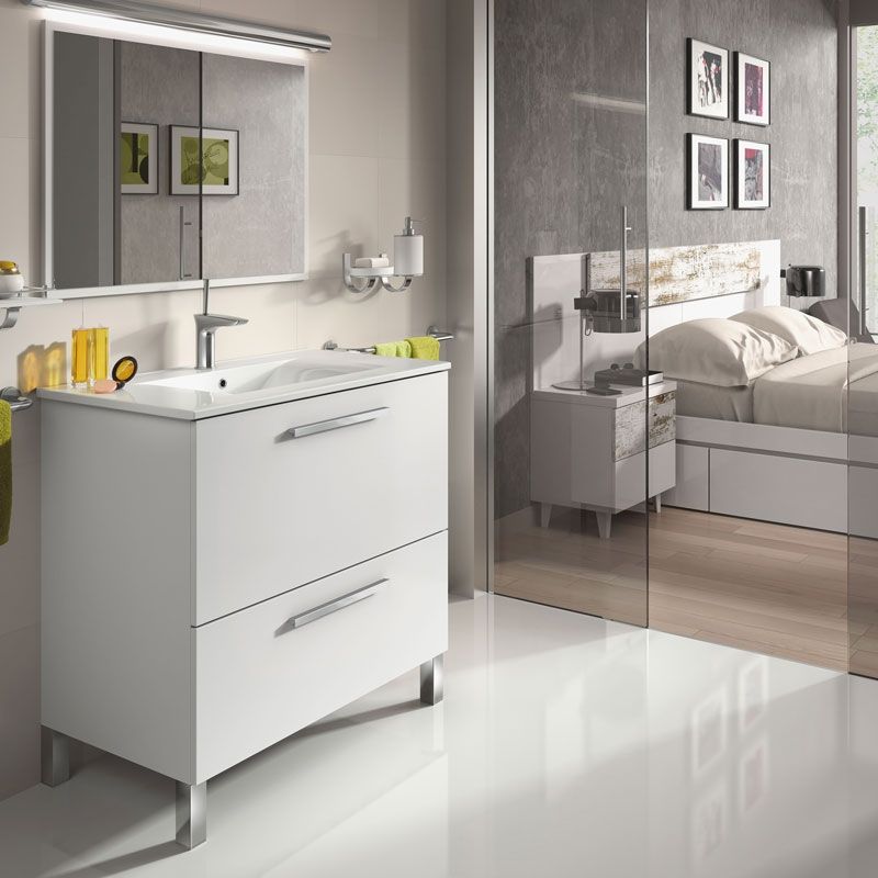 Mueble De Baño Urban Melamina, Blanco, 80 X 80 X 46cm_2