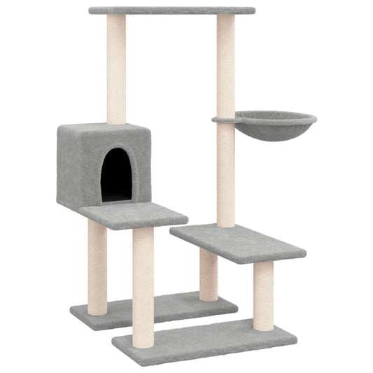 Vidaxl Rascador Para Gatos Con Postes De Sisal Gris Claro 94,5 Cm_0
