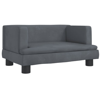 Cama Para Perros De Terciopelo Gris Oscuro 60x40x30 Cm / Vetonek_4