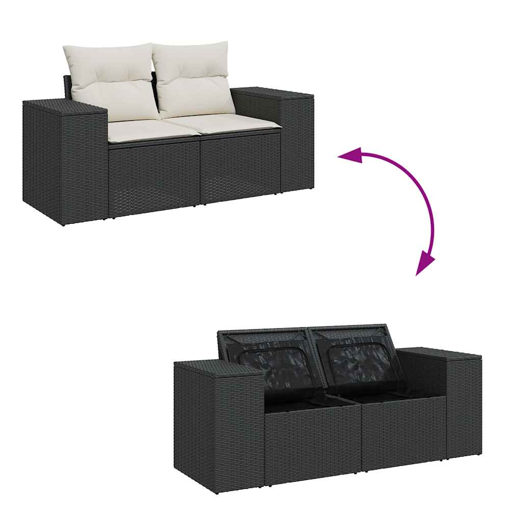 Set De Sofás De Jardín 6 Piezas Y Cojines Ratán Sintético Negro / Vetonek_3