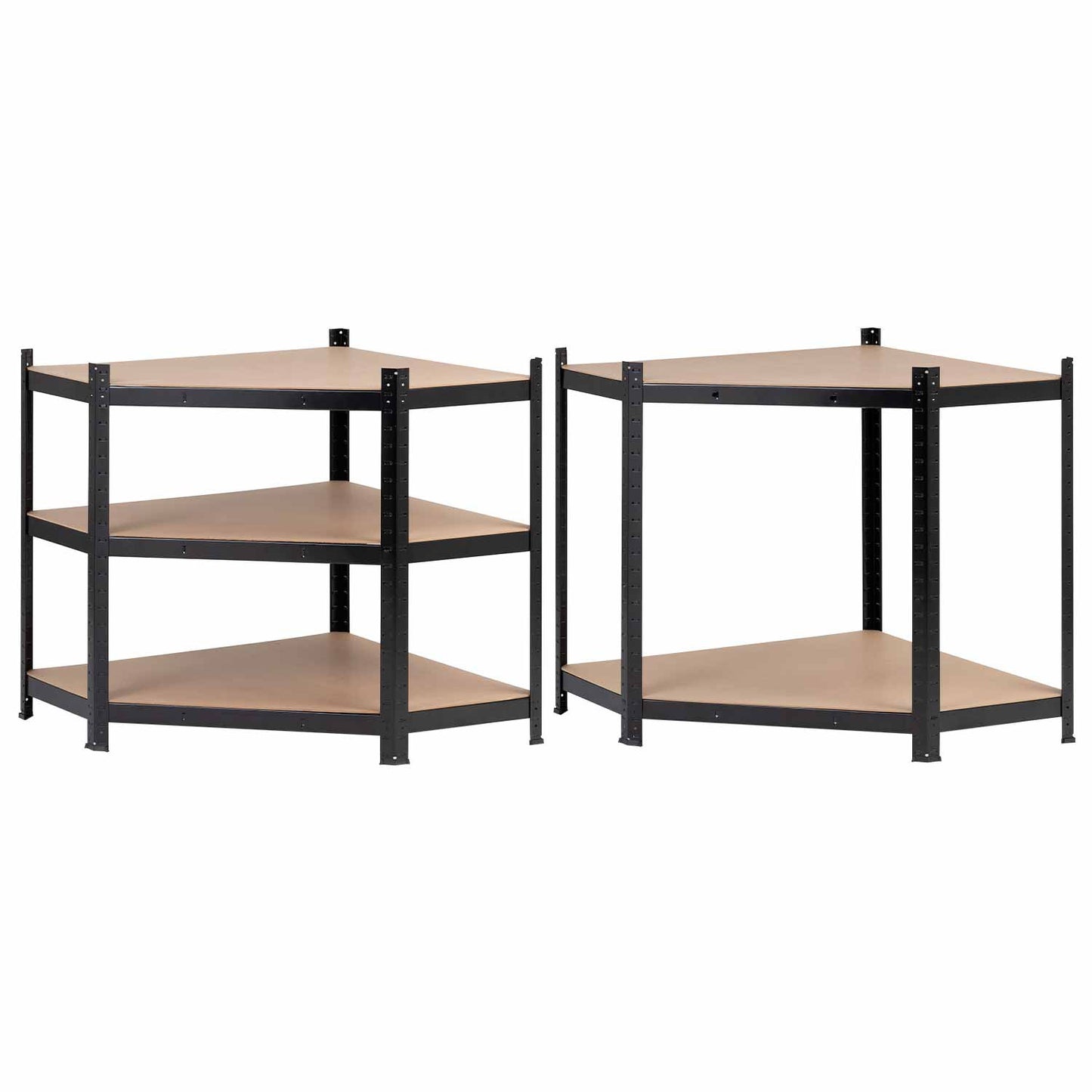 Estantería Esquinera Modular Negra 5 Baldas Ajustables 180x80x40x56cm 875kg 7house_2