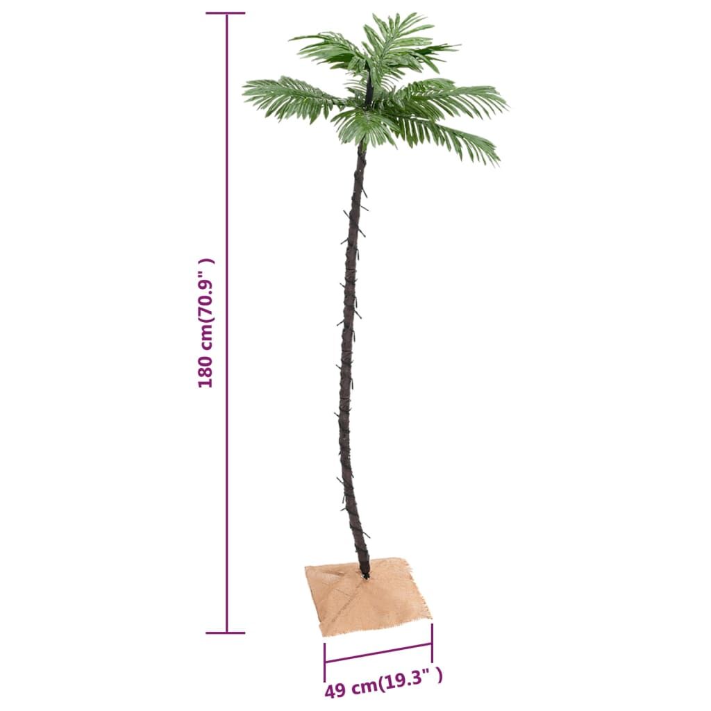 Vidaxl Palmera Artificial Con 96 Led Blanco Cálido 180 Cm_2
