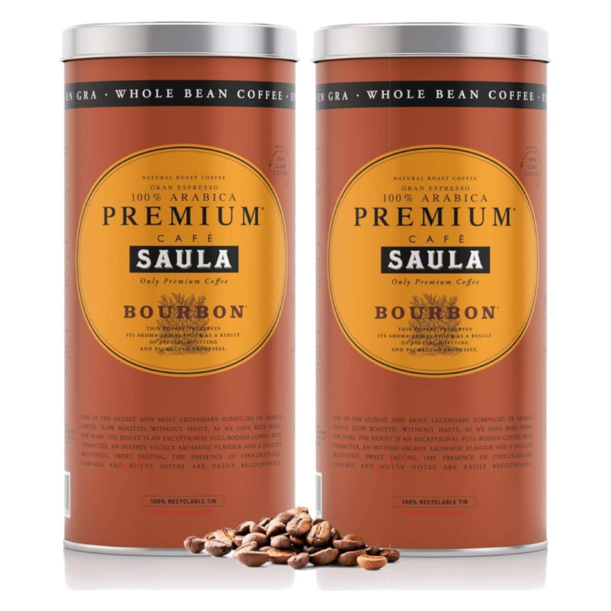 Pack x 2 café gran espresso premium Bourbon Blend Grano 500g