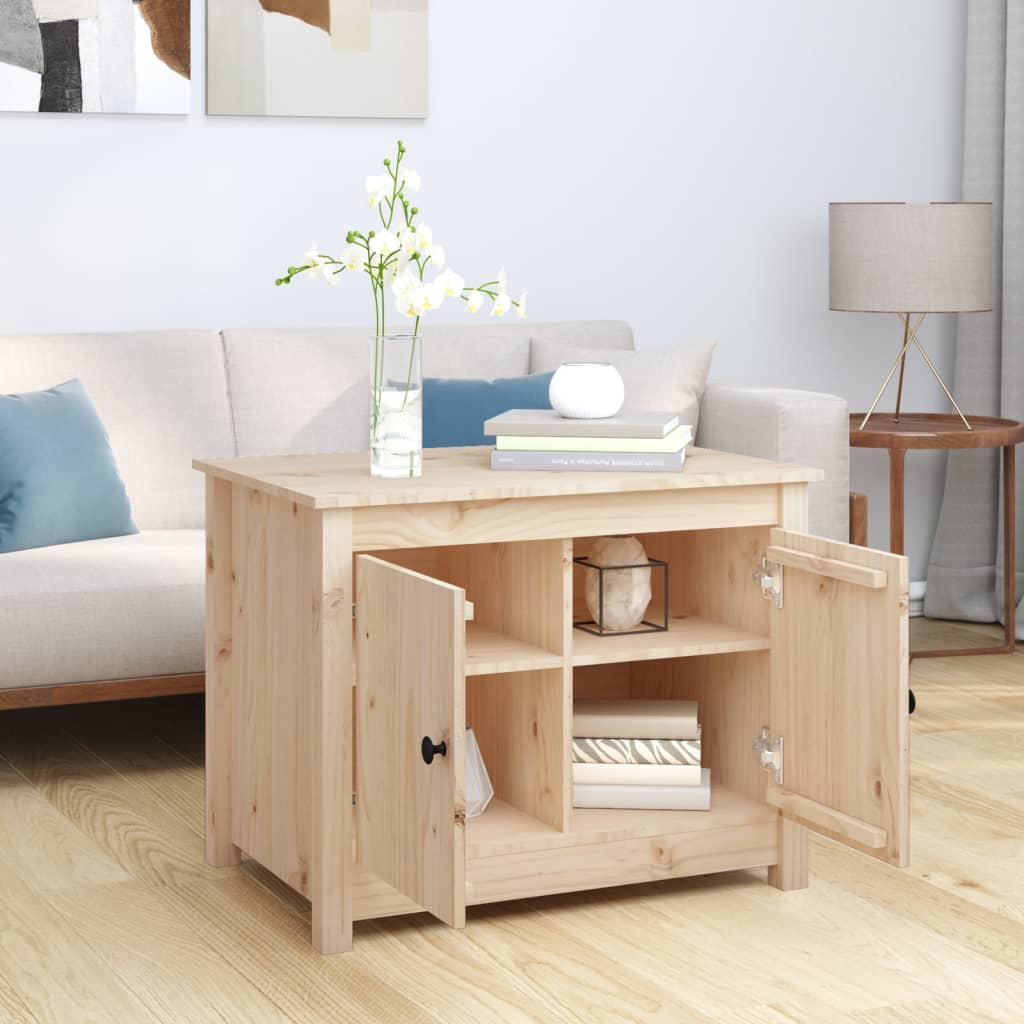 Mesa De Centro De Madera Maciza De Pino 71x49x55 Cm_1
