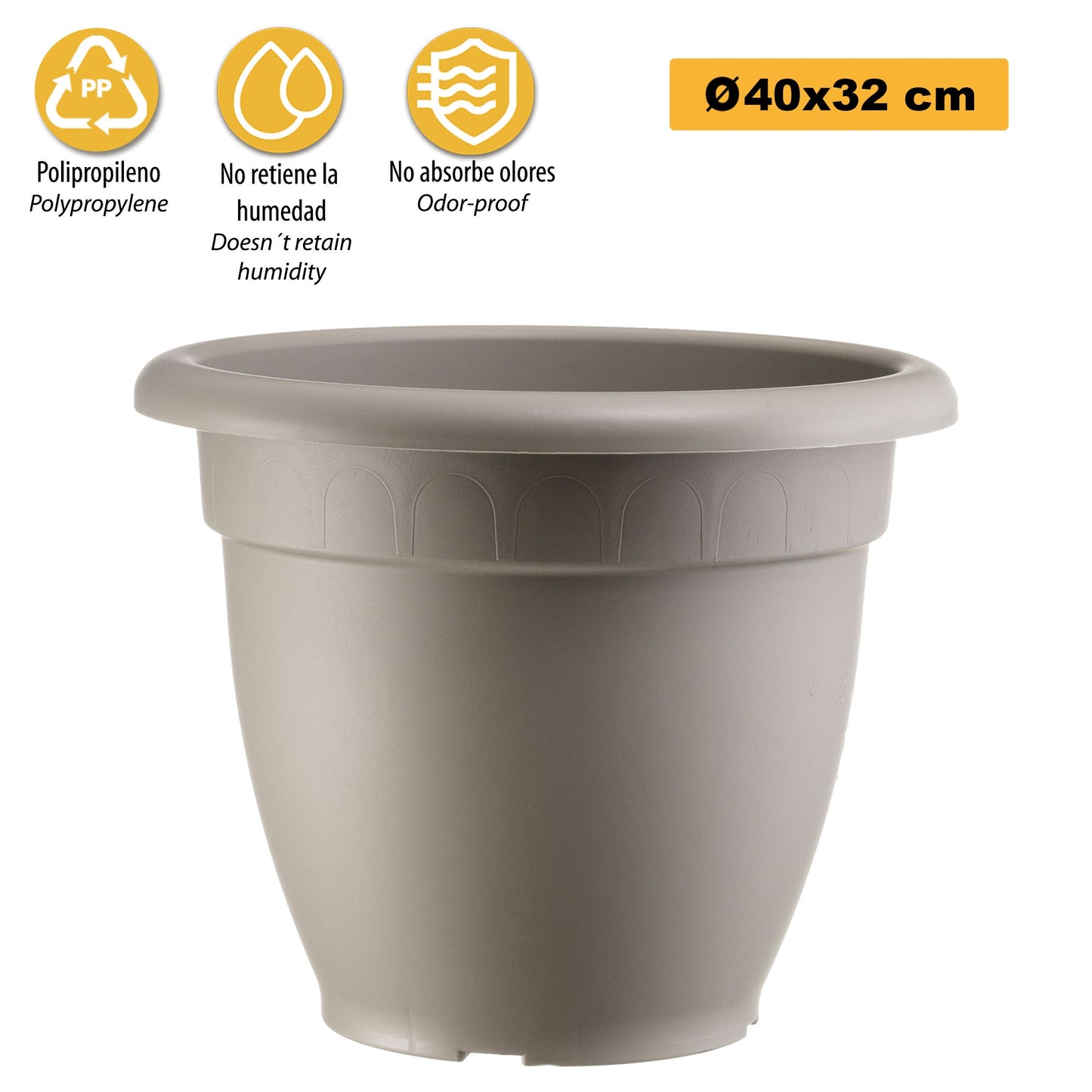 Maceta En Forma De Campana Ø Cm 40 Gris