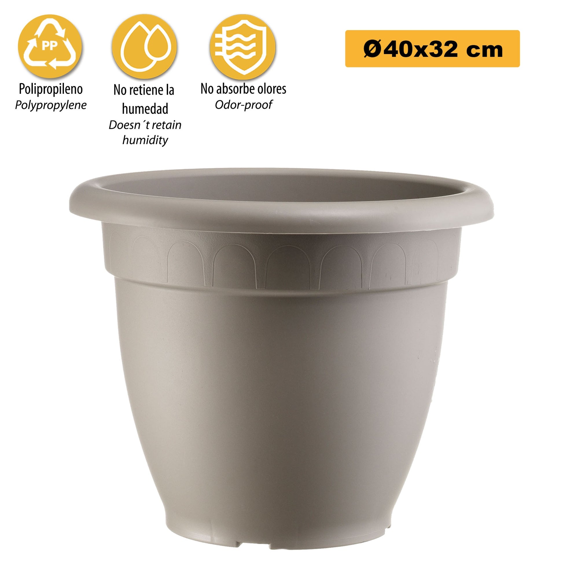 Maceta En Forma De Campana Ø Cm 40 Gris_2