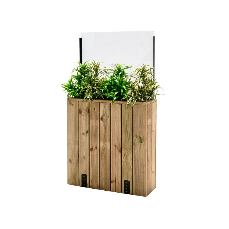 Jardinera Alta De Madera Con Cortavientos 60 Cm 75x24x80 Cm Hortalia_0