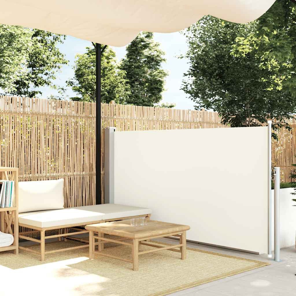 Vidaxl Toldo Lateral Retráctil De Jardín Color Crema 120x500 Cm_1