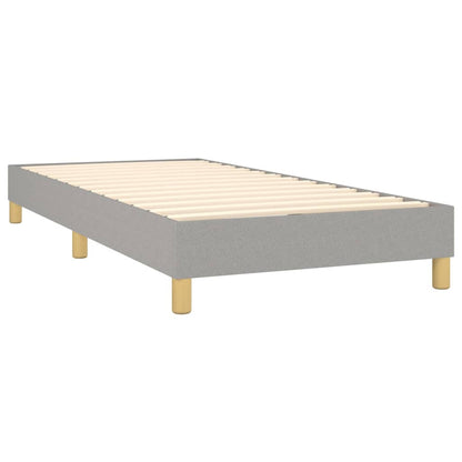 Cama Box Spring Colchón Y Luces Led Tela Gris Claro 90x200 Cm / Vetonek_1