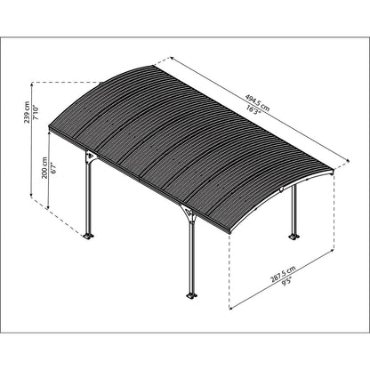 Cochera Carport Atlas alumino 274x213 cm