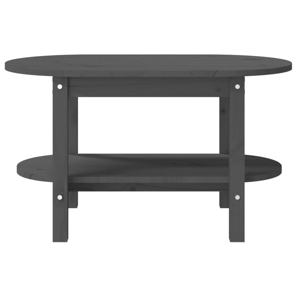 Mesa De Centro De Madera Maciza De Pino Gris 80x45x45 Cm_3