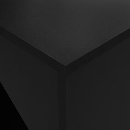 Mesa Alta De Bar Con Armario Negra 115x59x200 Cm_2