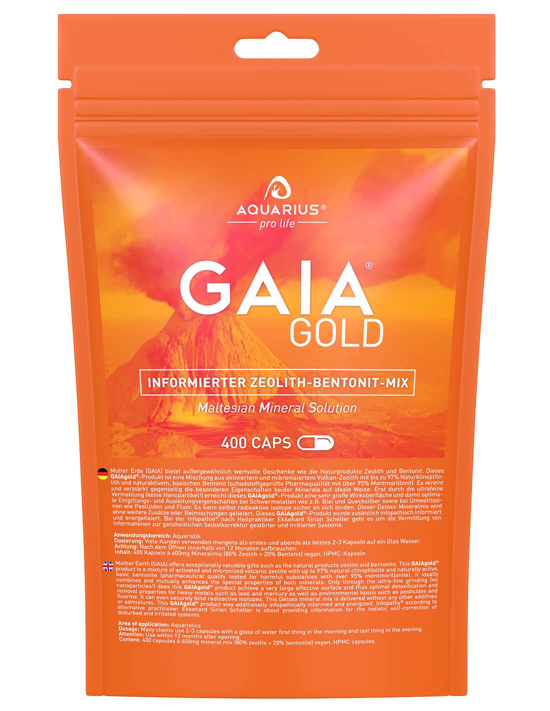 Aquarius Pro Life - Zeolita Bentonita Mezcla Gaiagold 400 Detox-caps