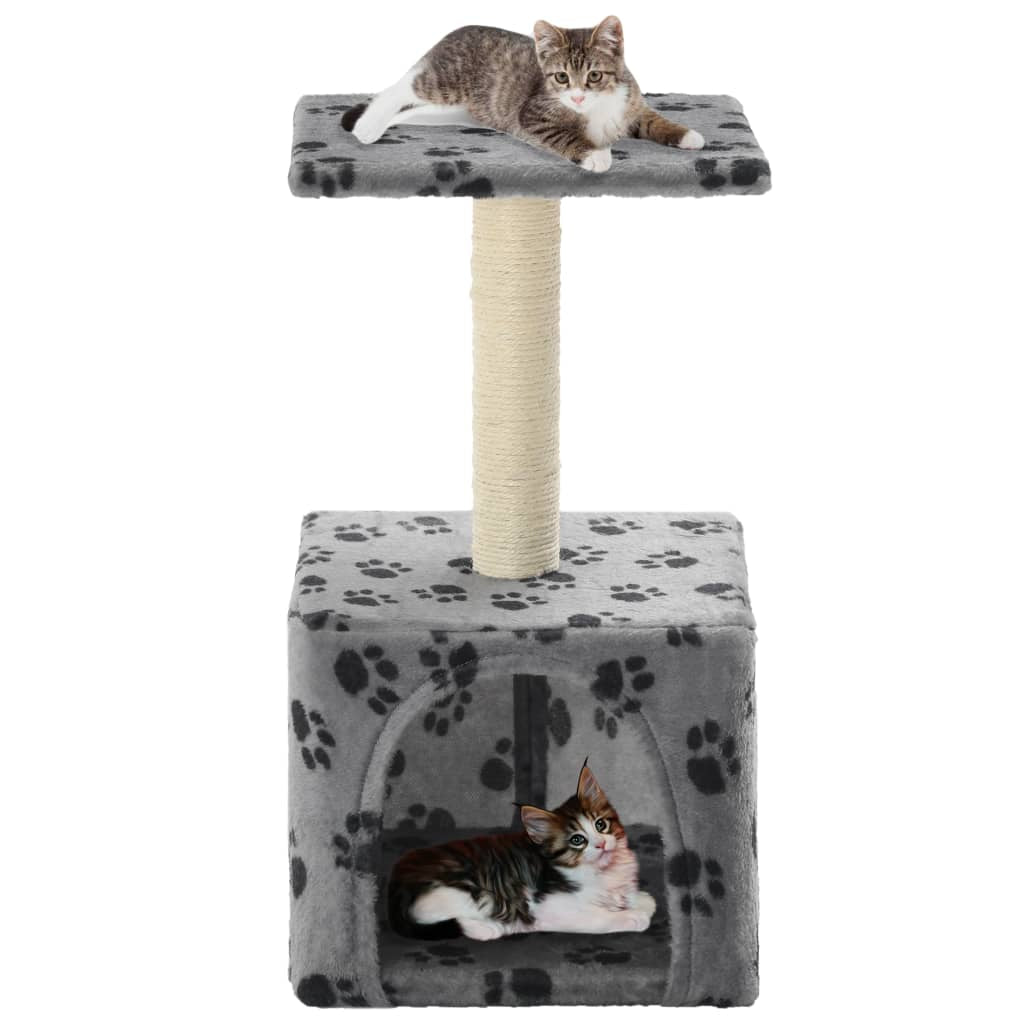 Vidaxl Rascador Para Gatos Con Poste De Sisal 55 Cm Huellas Beige_1