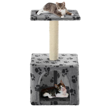Vidaxl Rascador Para Gatos Con Poste De Sisal 55 Cm Huellas Beige_1