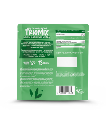 Snack protein Triomix limón-pimienta I Love Nature 70 g