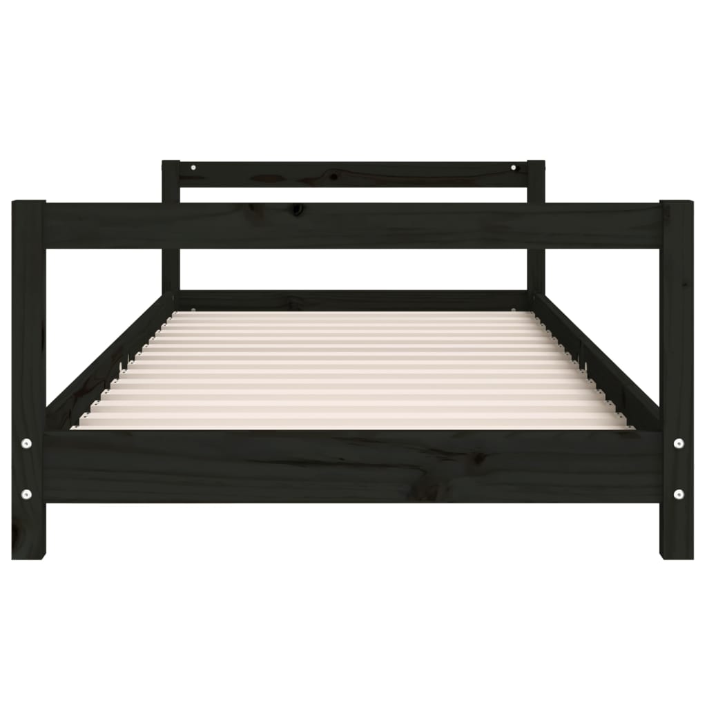 Estructura De Cama Para Niños Madera De Pino Negro 90x200 Cm / Vetonek_1